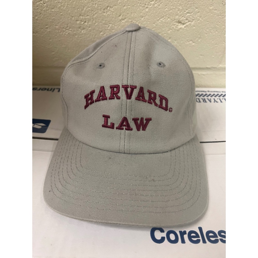 Harvard Law School HLS Embroidered Baseball Cap Gray Burgundy Adjustable Hat